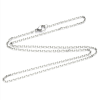 Collier, Sautoir Matinée 50 cm - maille extra fine fine 2mm - en Acier Inoxydable 304  Placage Argent Platine