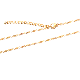 Colliers Chocker 40  cm - maille Jaseron extra fine 1.6 mm - en Acier Inoxydable 304 Placage Doré avec chaine d'extension