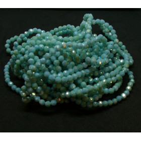 Perles Rondes Verre Facettée Bleu 4mm Couleur FR03