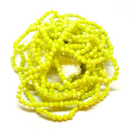 Perles Rondes Verre Facettée Jaune 4mm Couleur FR05