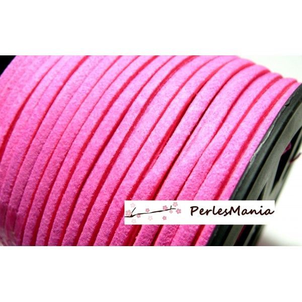 2m de cordon en suédine aspect daim  Rose fushia PR014 qualité 