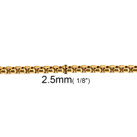 Sautoir, Collier Matinée 60,5  cm - maille Paloma 2.5 mm - en Acier Inoxydable 304 Placage Doré avec chaine d'extension