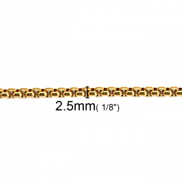 Sautoir, Collier Matinée 60,5  cm - maille Paloma 2.5 mm - en Acier Inoxydable 304 Placage Doré avec chaine d'extension