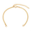 Bracelet Réglable avec accroche,  maille Figaro 3mm Acier Inoxydable 304 finition Doré