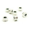 Perles intercalaires, Rondelles forme Osselet 6mm, métal couleur Argent Platine