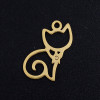 Pendentifs Chat 16mm en Acier Inoxydable finition Doré