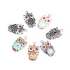 Pendentifs breloques Chouette, Hibou Emaillé 23 mm métal Argenté