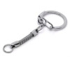 PORTE-CLES, PORTE-CLEFS 6cm métal couleur CHROME AVEC CHAÎNETTE