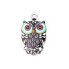 Pendentifs breloques Chouette, Hibou Émaillé 23 mm métal Argenté