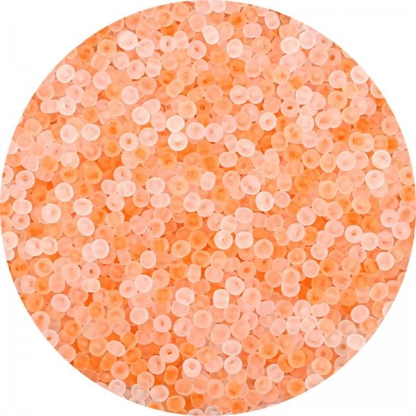 Sachet d'environ 220 Perles de rocaille en verre effet Givre Orange 10gr