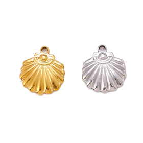 Pendentif Coquille Saint Jacques 19 mm en Acier Inoxydable placage Argenté