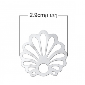Connecteurs Estampes Coquille Saint Jacques 30mm en Acier Inoxydable 304 finition Argenté