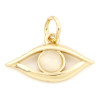Pendentif Oeil de la protection, œil de chat crème 17 mm en Cuivre finition Doré 18KT