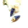 Pendentif Lapis Lazuli 26mm - laiton finition Doré