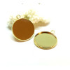 Supports de Pendentif 20 mm Acier Inoxydable 304, finition Doré à l'or fin 18K