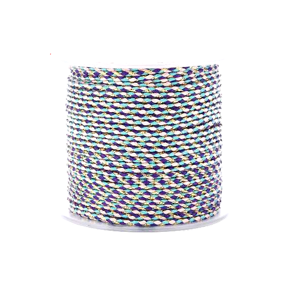 Cordon tressé et fil métallisé doré 1.5mm coloris C07