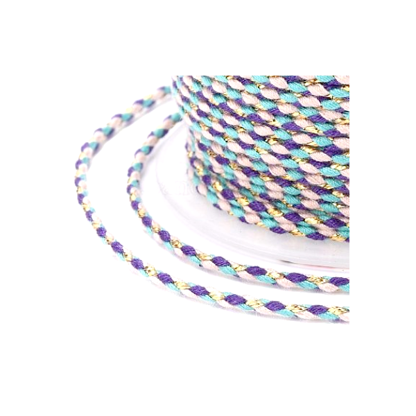 Cordon tressé et fil métallisé doré 1.5mm coloris C07