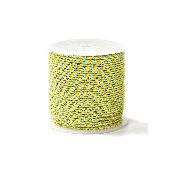 Cordon tressé et fil métallisé doré 1.5mm coloris C10