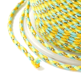 Cordon tressé et fil métallisé doré 1.5mm coloris C10