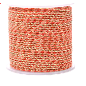 Cordon tressé et fil métallisé doré 1.5mm coloris C04