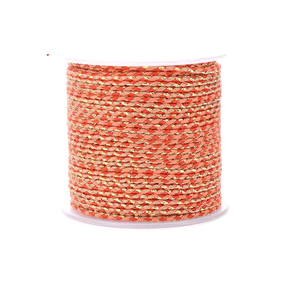 Cordon tressé et fil métallisé doré 1.5mm coloris C04