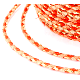 Cordon tressé et fil métallisé doré 1.5mm coloris C04