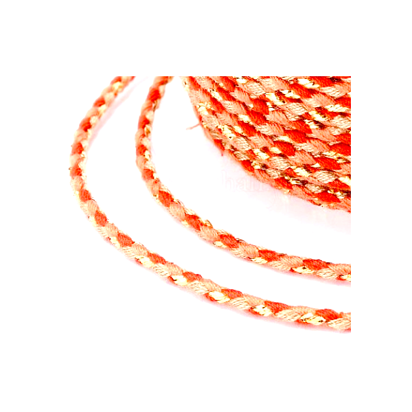 Cordon tressé et fil métallisé doré 1.5mm coloris C04