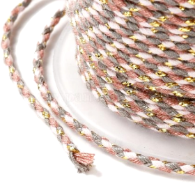 Cordon tressé et fil métallisé doré 1.5mm coloris C16