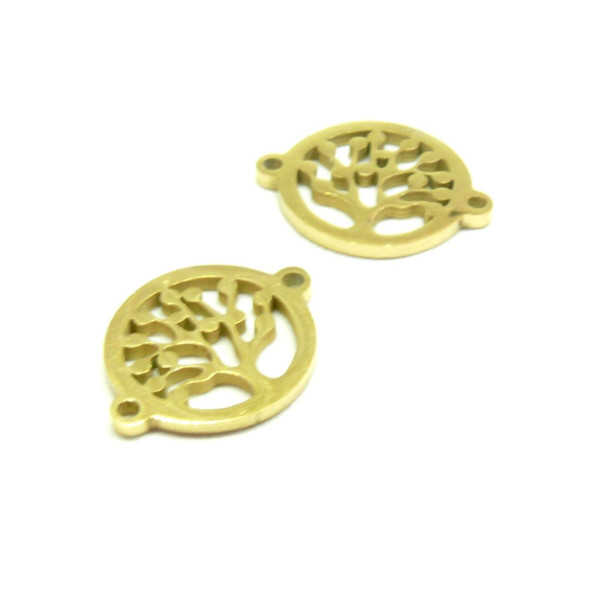 Connecteur Arbre 15 mm Acier Inoxydable 304 placage Doré