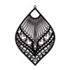 Estampes, pendentif filigrane, Eventail forme Goutte, Marquise  59mm métal Coloris Noir DIY