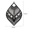 Estampes, pendentif filigrane, Eventail forme Goutte, Marquise  59mm métal Coloris Noir DIY
