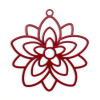 Estampes, pendentif filigrane, Fleur forme Mandala 30mm métal Coloris Rouge DIY