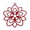 Estampes, pendentif filigrane, Fleur forme Mandala 30mm métal Coloris Rouge DIY