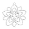 Estampes, pendentif filigrane, Fleur forme Mandala 30mm métal Coloris Argent Platine DIY