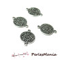Connecteurs Fleurs rosace métal finition Argent Antique