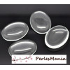 cabochons en verre transparents ovales 30 x 40 mm – Fond plat effet loupe