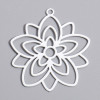 Estampes, pendentif filigrane, Fleur forme Mandala 30mm métal Coloris Blanc DIY