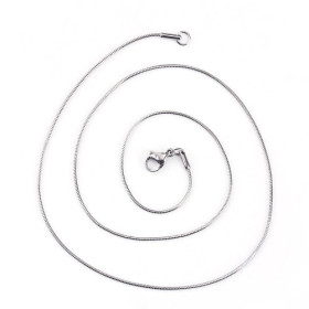 Colliers 45 cm - maille serpent 0.9 mm - en Acier Inoxydable 304