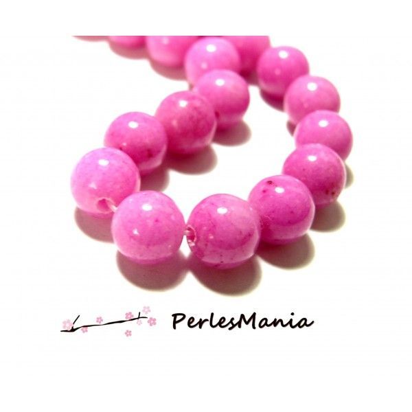 Perles rondes Jade Mashan Rose 6mm