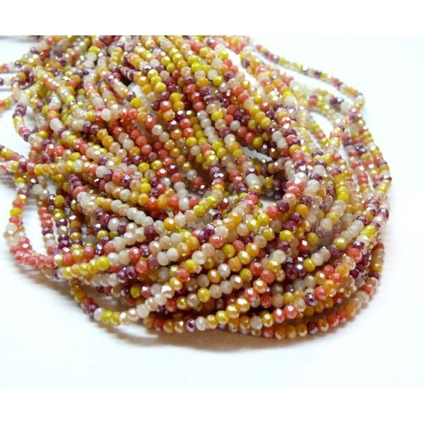 Perles - Rondelles - Verre Facettée - 3 par 2.5mm coloris A03