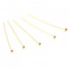 Tiges Têtes Rondes DORE longueur 50mm par 0.8mm Laiton Plaqué OR 18KT