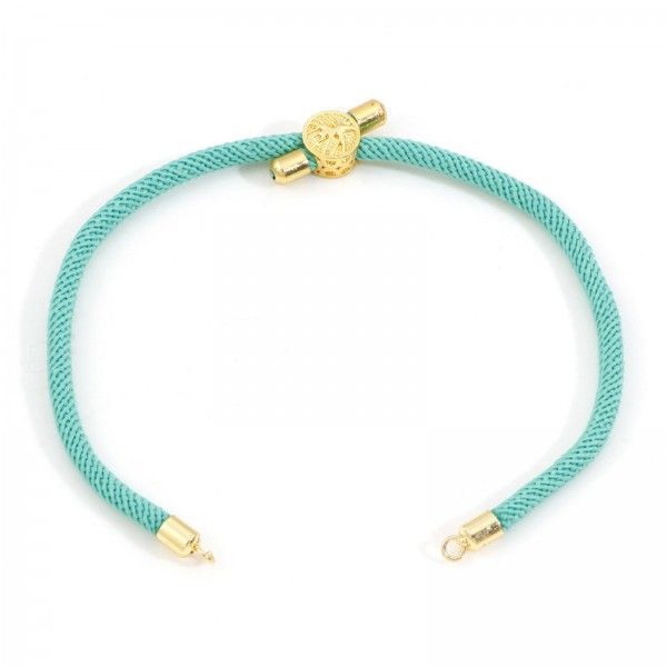 Support bracelet Intercalaire cordon Nylon ajustable avec accroche Slide Arbre Cuivre Doré Coloris Menthe à l'eau