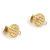 Boucles d'oreilles Puce Ronde Martelée 12mm Acier inoxydable 304 finition placage Doré 18KT