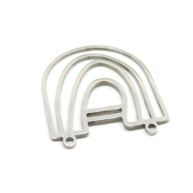 Pendentifs -  Connecteur Arche 32 mm - Argenté en Acier Inoxydable 304 - pour bijoux raffinés
