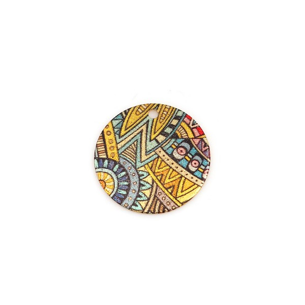 Pendentifs breloques stardust Ronde 20mm Art Déco Doré