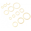 Anneaux fermés 25mm, Cuivre finition Doré à l'or fin 18K