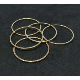Anneaux fermés 25mm, Cuivre finition Doré à l'or fin 18K