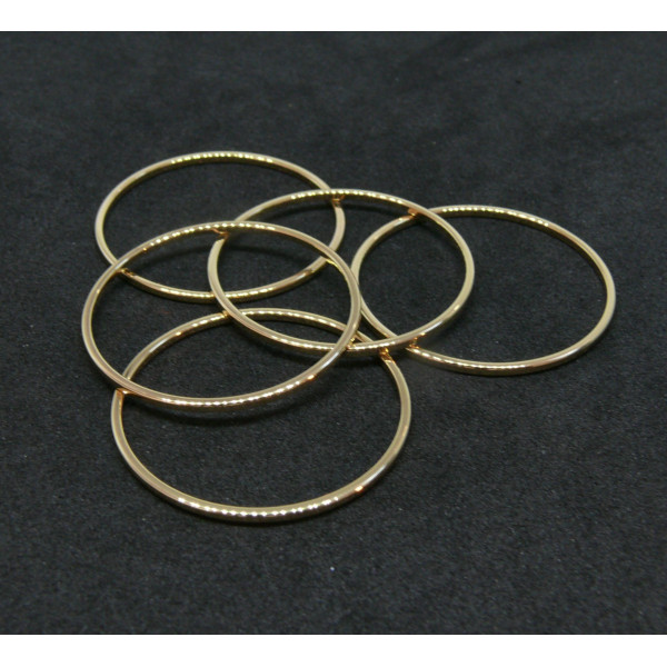 Anneaux fermés 25mm, Cuivre finition Doré à l'or fin 18K
