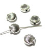 Perles intercalaires Coquille Saint Jacques, métal finition Argent Antique
