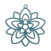 Estampes, pendentif filigrane, Fleur forme Mandala 30mm métal Coloris Bleu Canard
